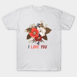 Flowers T-shirts I Love You T-Shirt